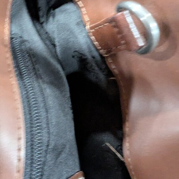 Fossil No. 54 Vintage Y2K Blue Denim Brown Leather Trim Small Tote Handbag Purse - Picture 11 of 11